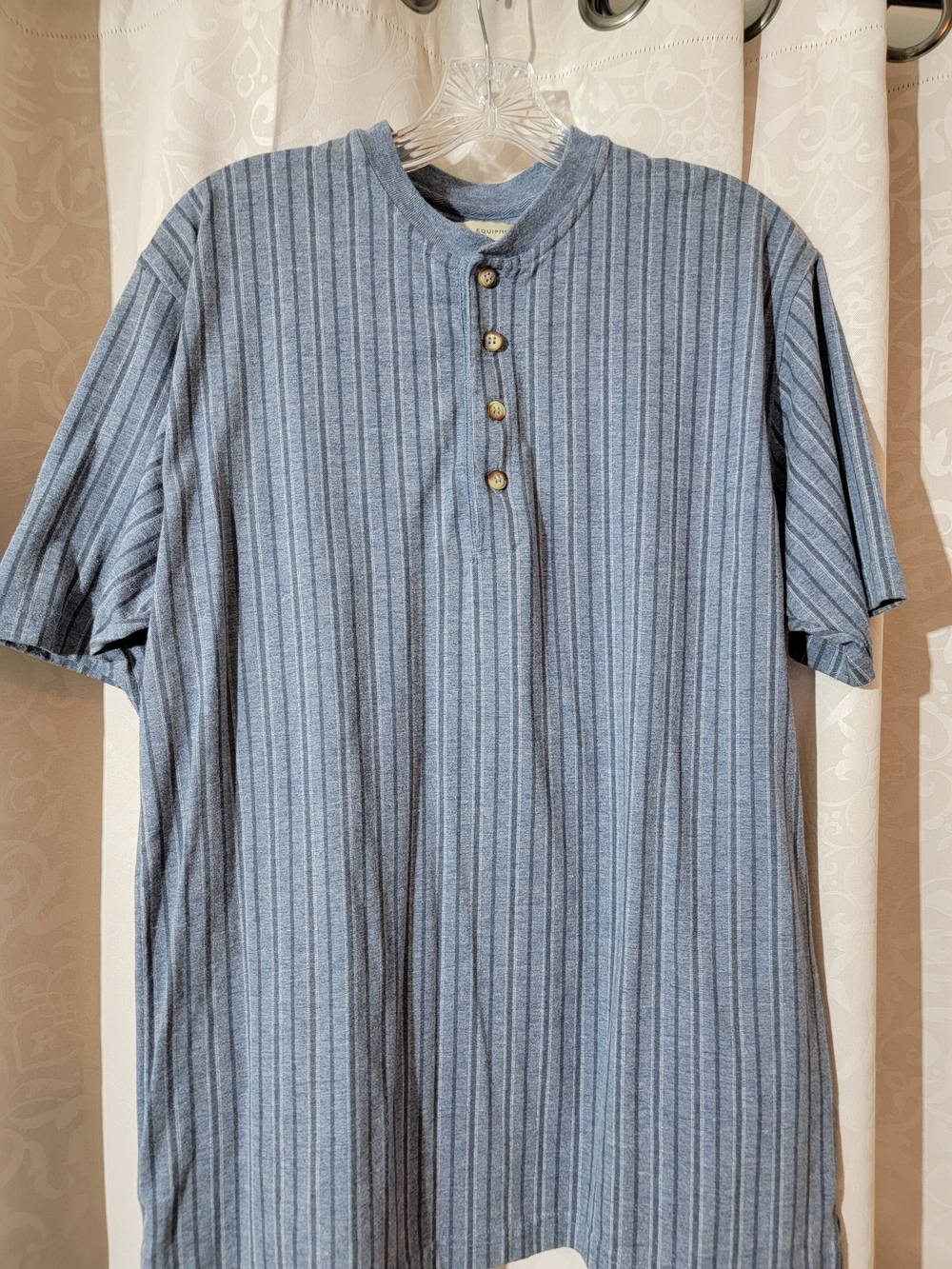 Basic Equipment Men's Short Sleeve  in Blue Stripe